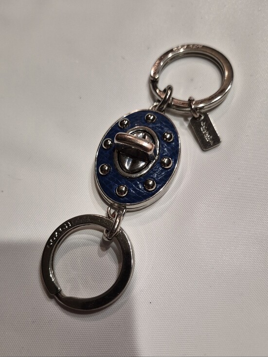 Coach Accessories - Coach Studded Leather Turnlock Keychain